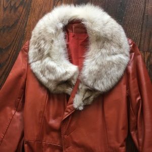 Vintage 1960s REAL Fur Leather Trench-coat